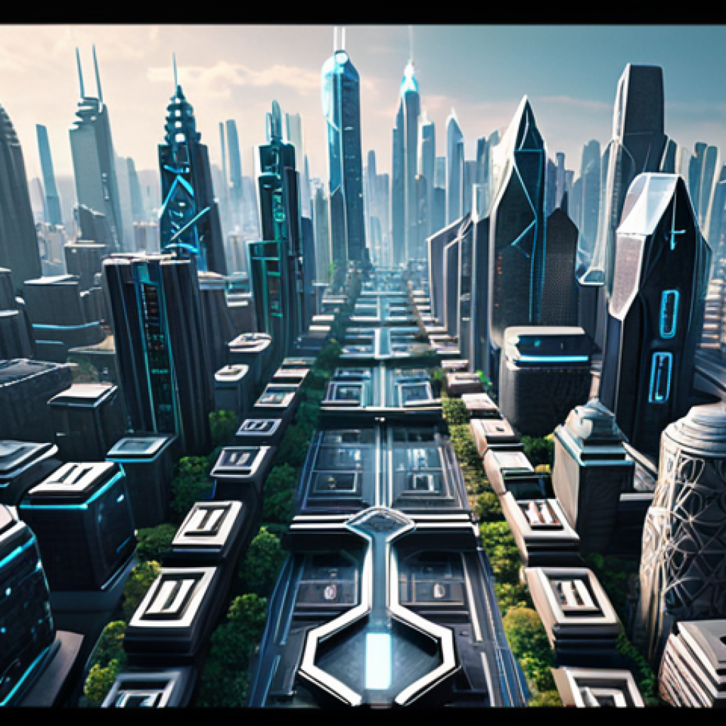 **Prompt:** A futuristic cityscape incorporating blockchain technology visuals, symbolizing the rise of DeFi and decentralized finance, with a focus on community-supported financing and tokenization.